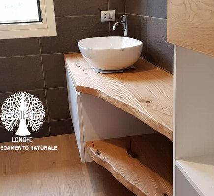 bagno sagomato in legno massello